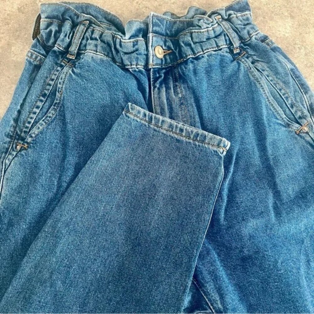 Zara Paper Bag Medium Wash Jeans - Picture 8 of 14